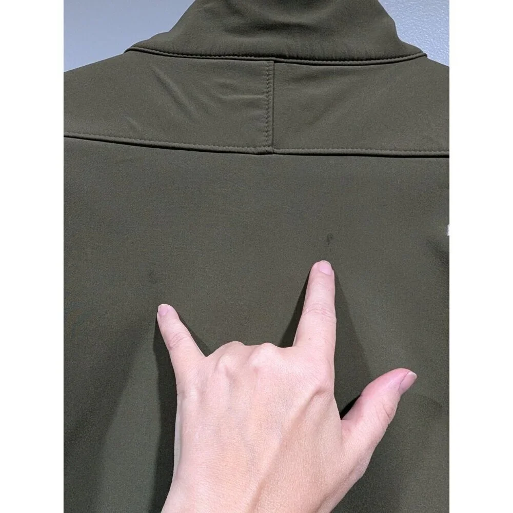 North Face Jacket Mens Sz L Apex Softshell Full Zip Fleece Lined Outdoors Green